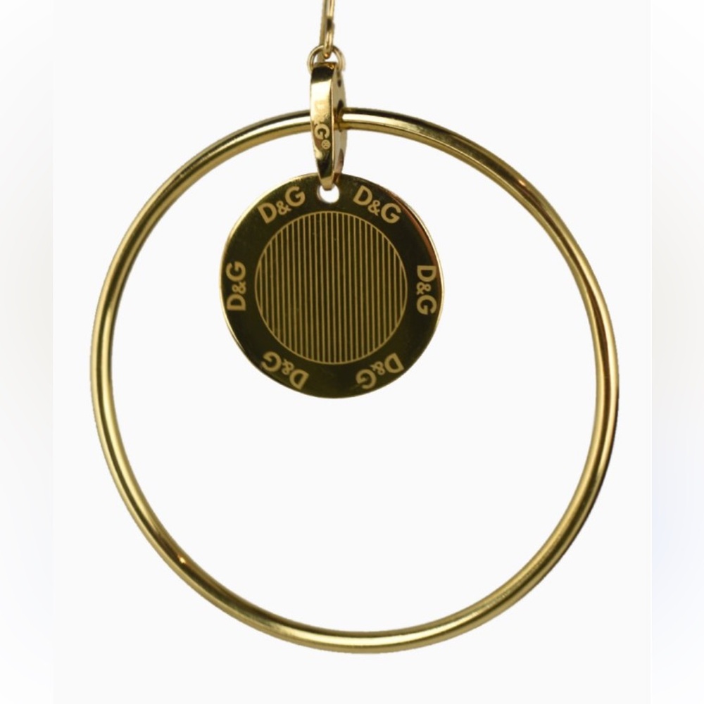 Dolce & Gabbana Gold Double Hoop Medallion Earrings - Picture 2 of 5